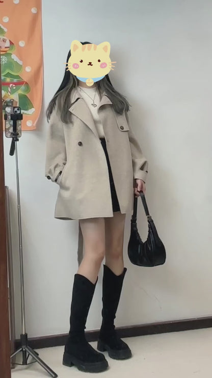 氣質輕薄絨毛長外套（超軟滑）C00012