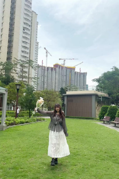 透光玻璃感綁帶外套 S00121