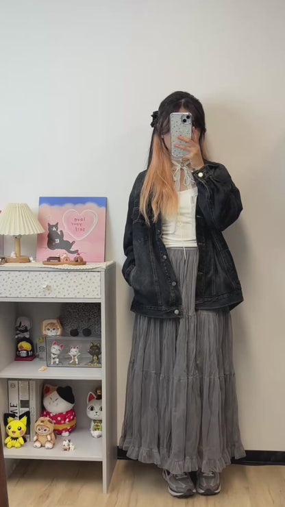 over size牛仔外套 C00035