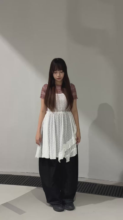 暗花紋不規則荷葉邊外搭 S00207
