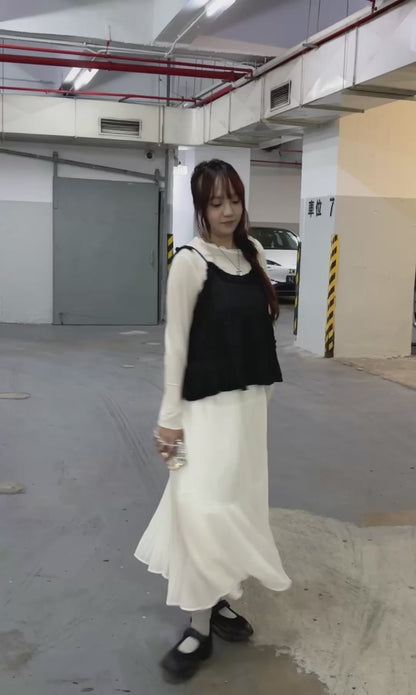 拉長比例豎紋長裙 S00056