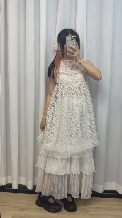 刺繡滿天星側開外搭