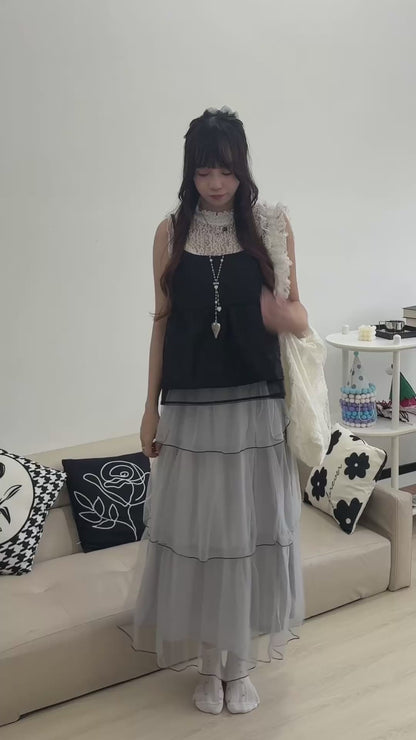 肌理感花花拼紗外搭