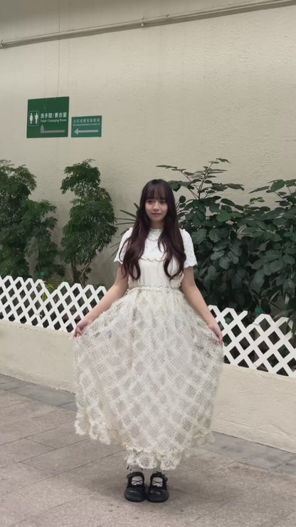 雲朵感立體花花短T T00222