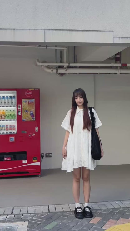 over size恤衫裙暗花版（有袋㗎）
