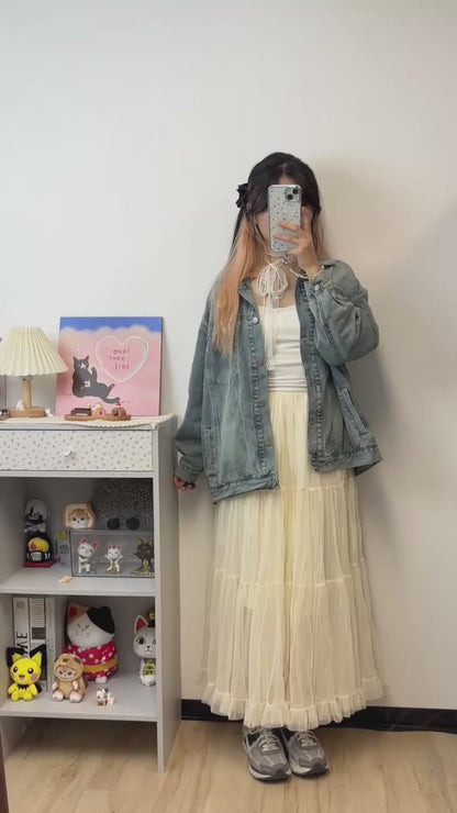 over size牛仔外套 C00035